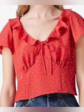 Levi’s red polka dot blouse crop